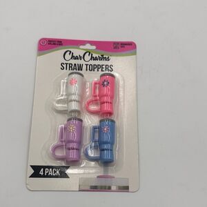 Char Charms Straw Toppers 4 Pack